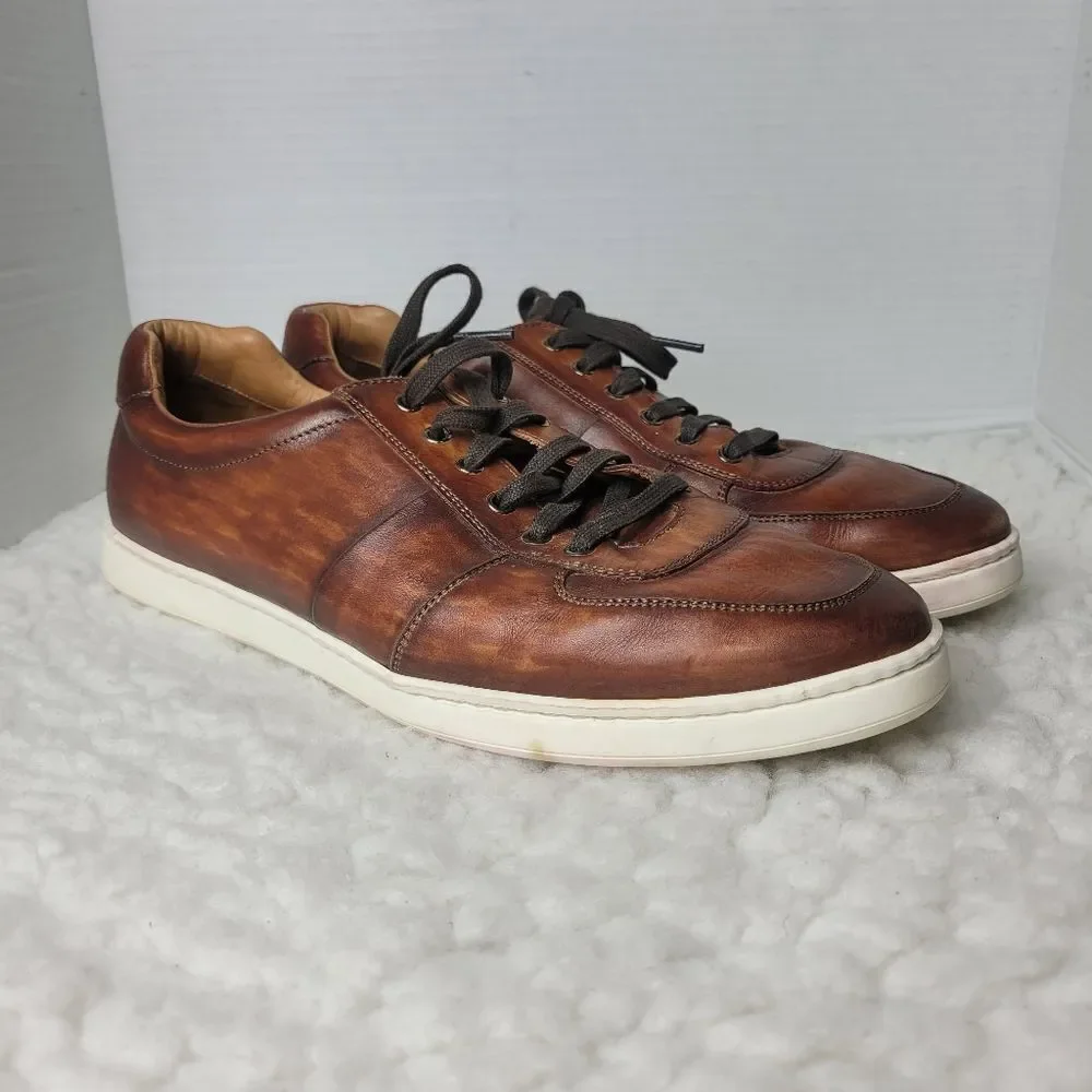 Magnanni Bobbie Men's Sneaker Size 12M Cognac Tabaco Brown Leather Low To